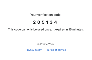 6 digit code